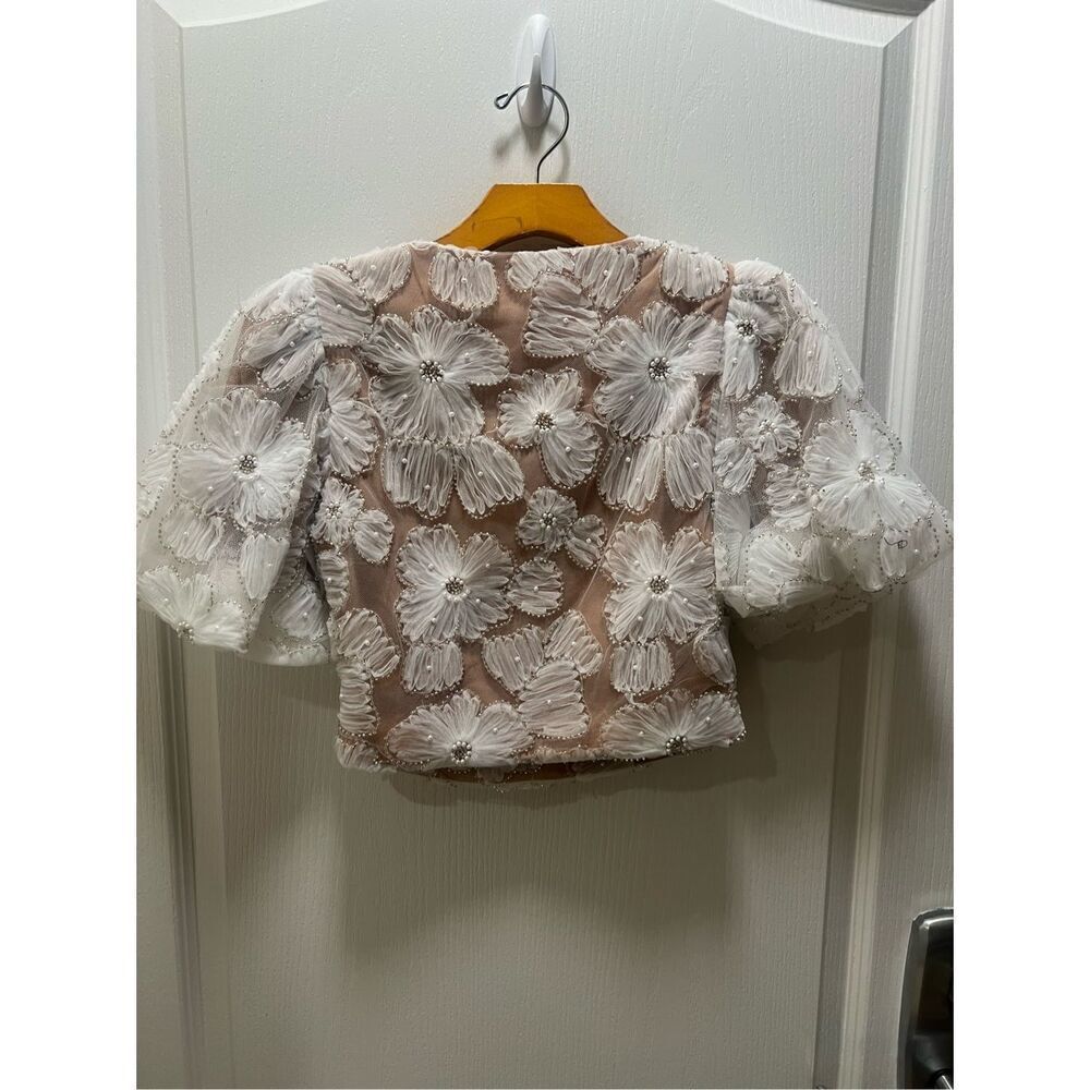 Elliatt Indira Floral Top & Skirt Set in Mesh White bridal bachelorette NWT$650 - Picture 12 of 16